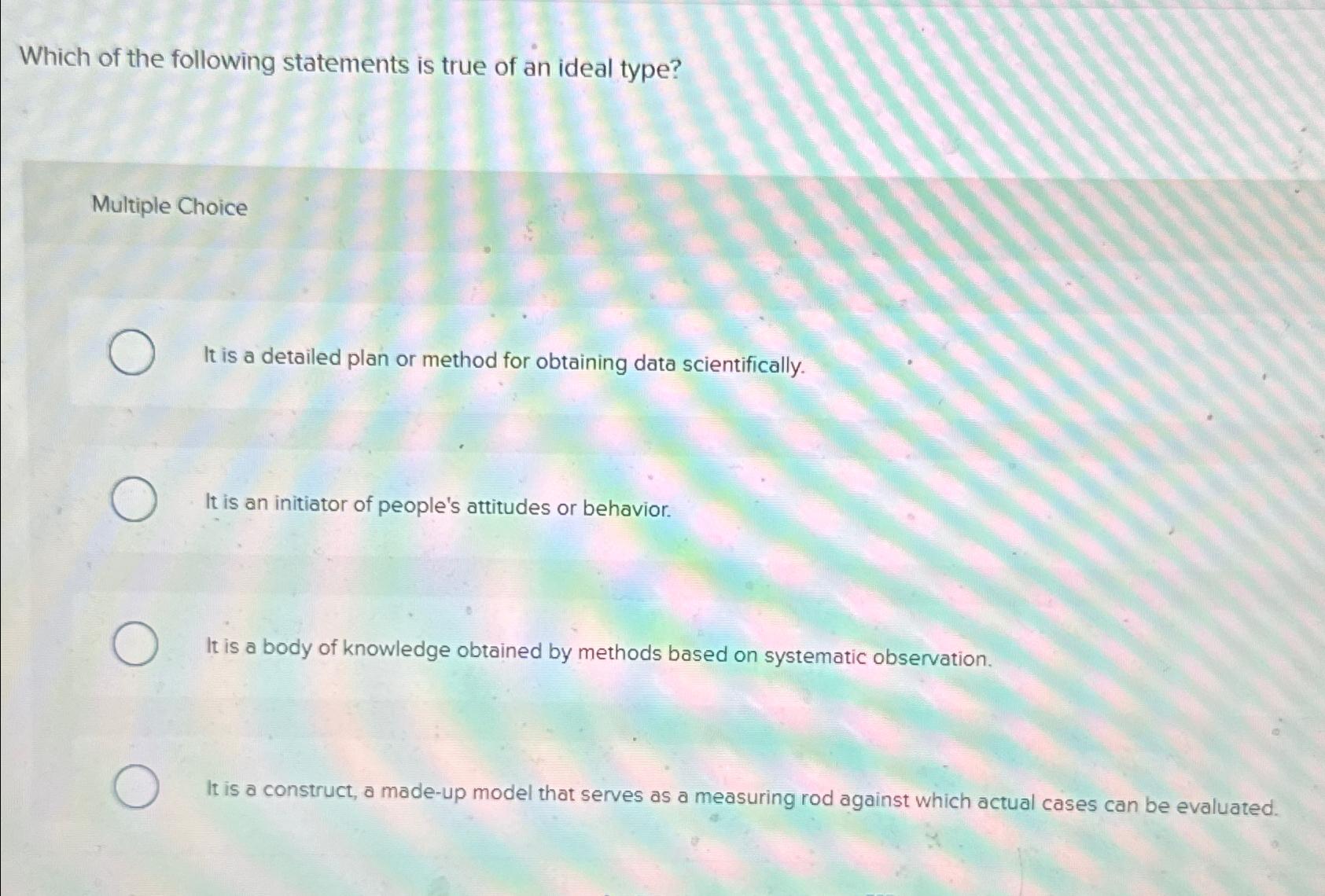 Solved Which of the following statements is true of an ideal | Chegg.com