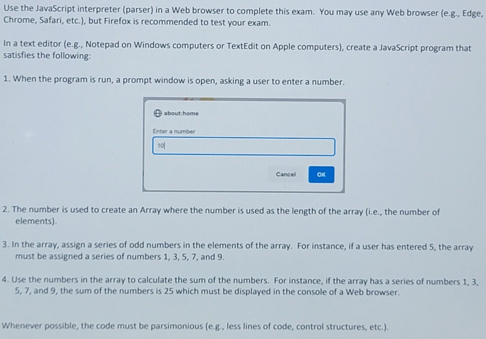 Solved Please create a JavaScript program that meets the 4 | Chegg.com