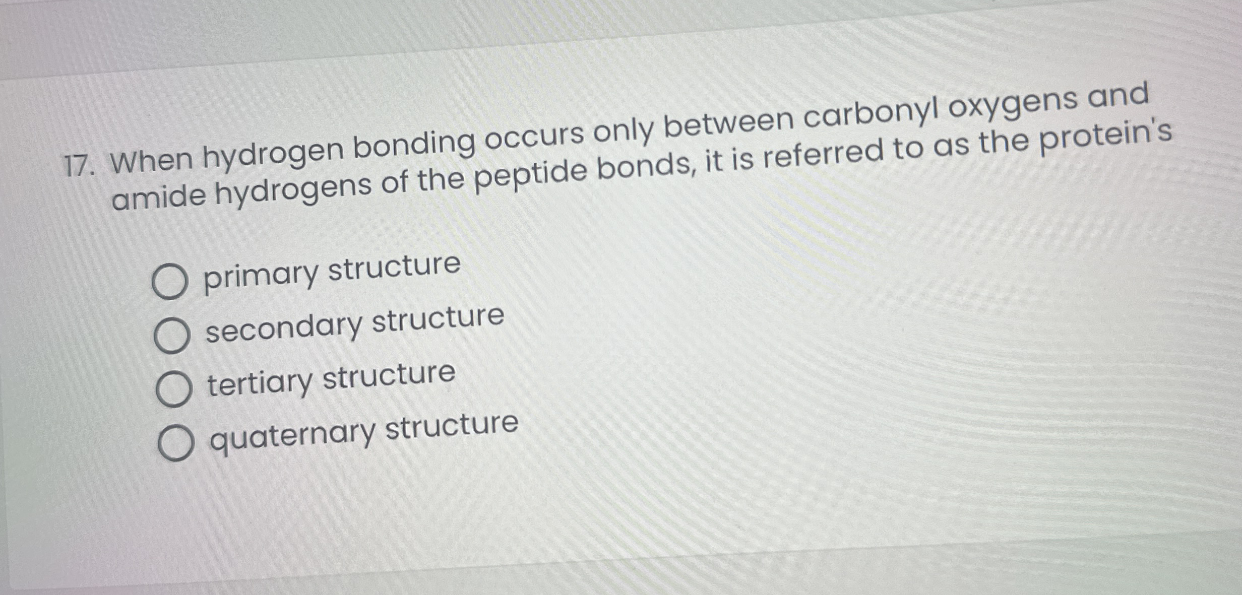 [Solved] When hydrogen bonding occurs only between carbonyl