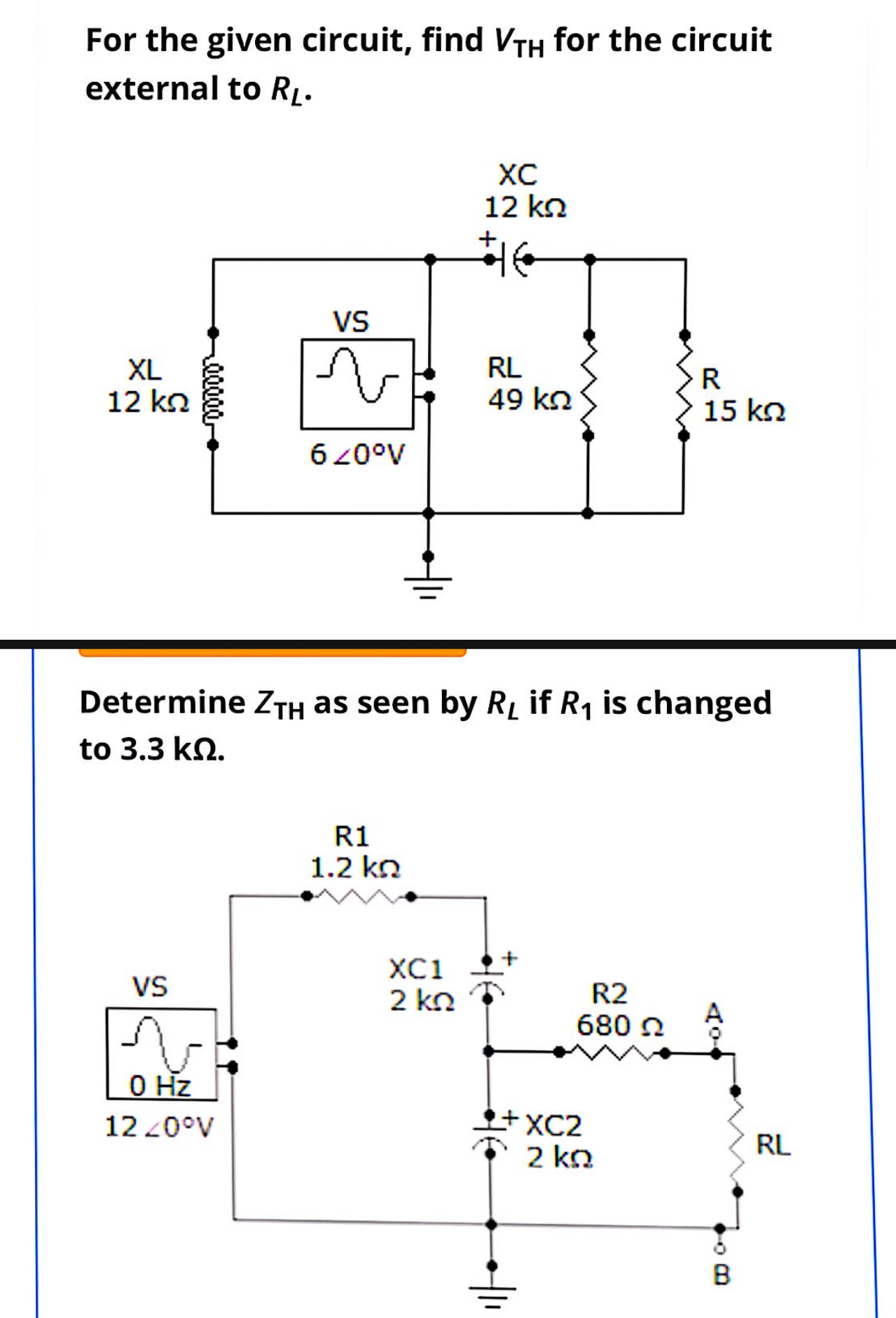 How to solve For the given circuit, find VTH ﻿for | Chegg.com