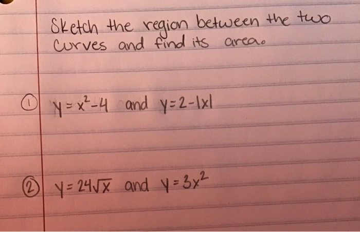 Solved Sketch the region between the two curves and find its | Chegg.com