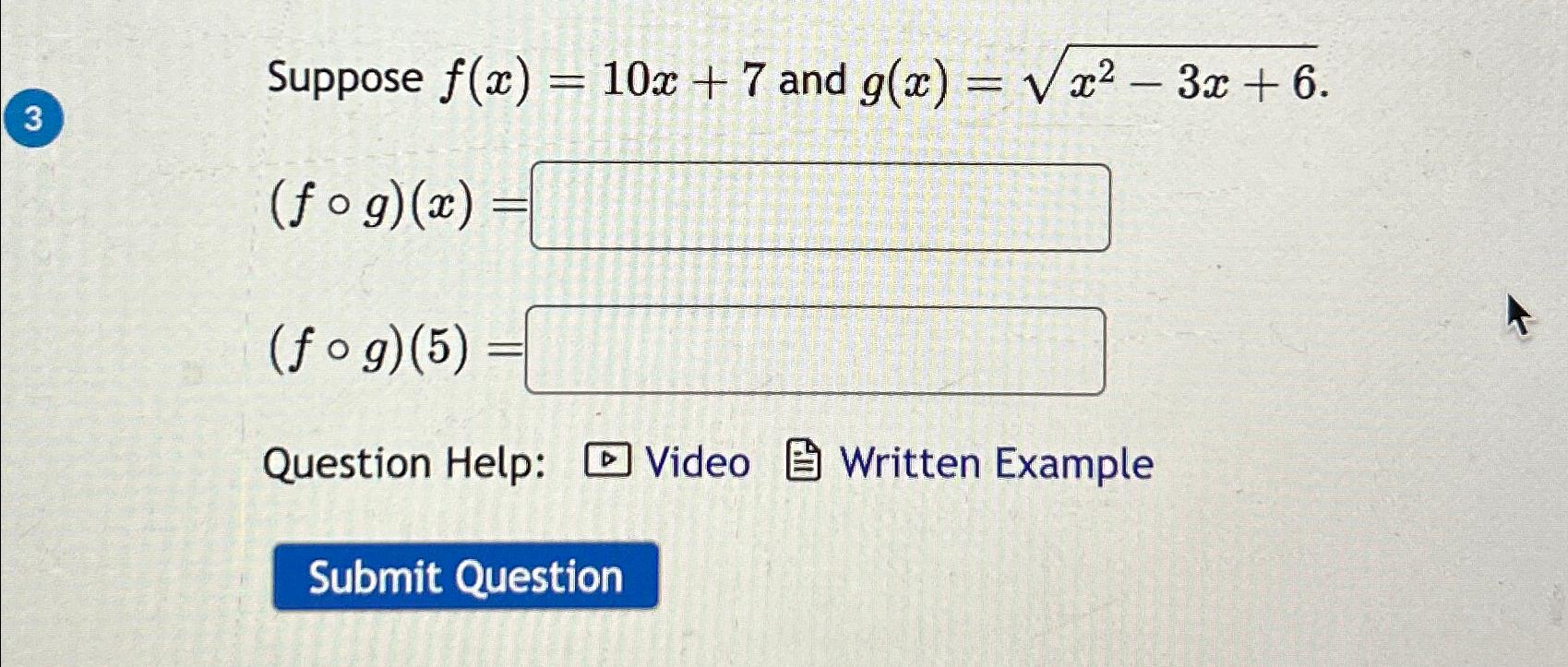 Solved 3suppose F X 10x 7 ﻿and