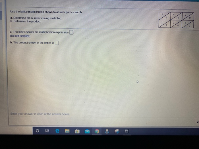 Solved 4 Use the lattice multiplication shown to answer | Chegg.com