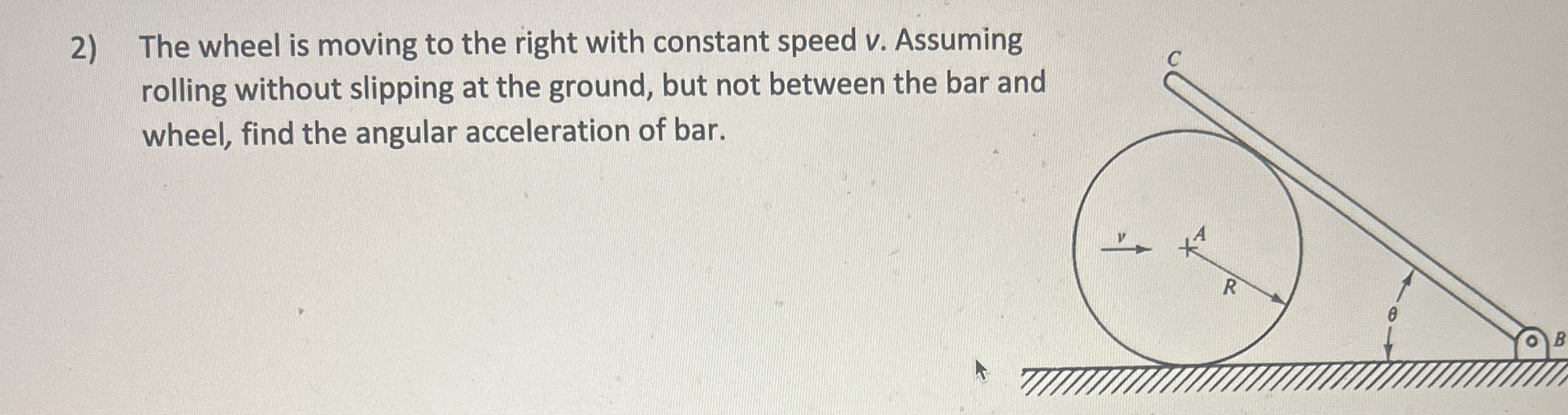 Solved The wheel is moving to the right with constant speed | Chegg.com