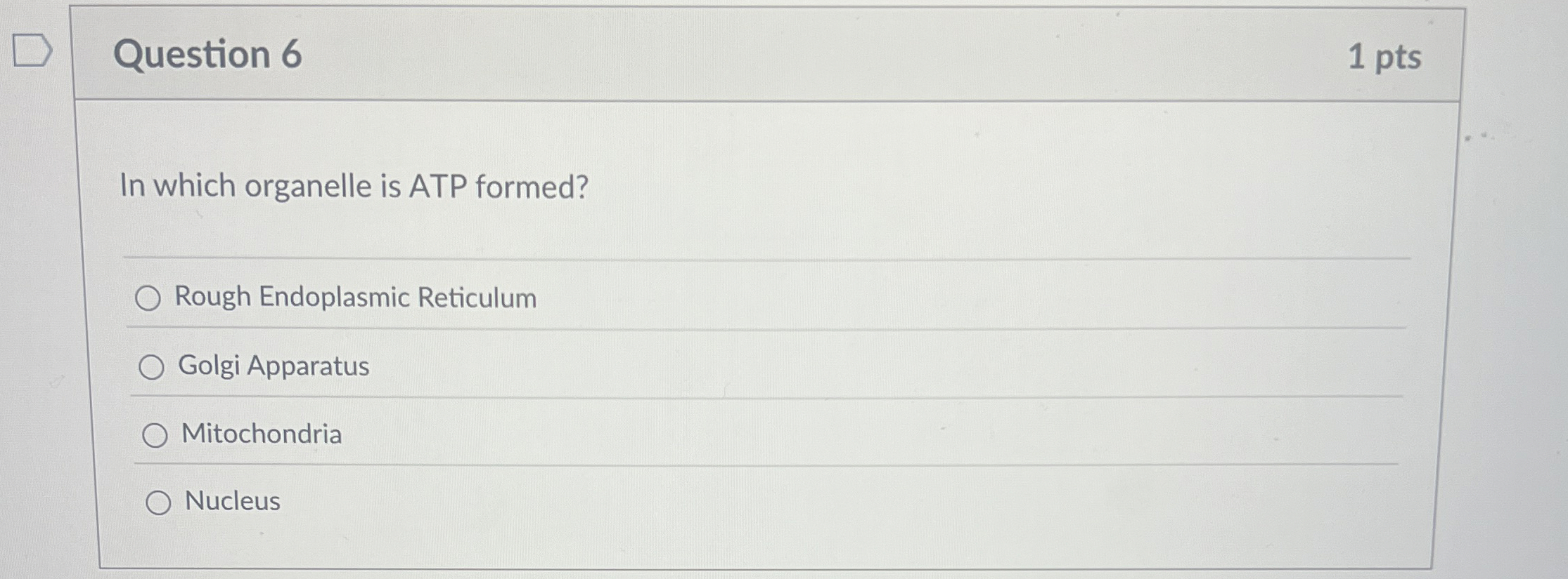 Solved Question 6In which organelle is ATP formed?Rough | Chegg.com