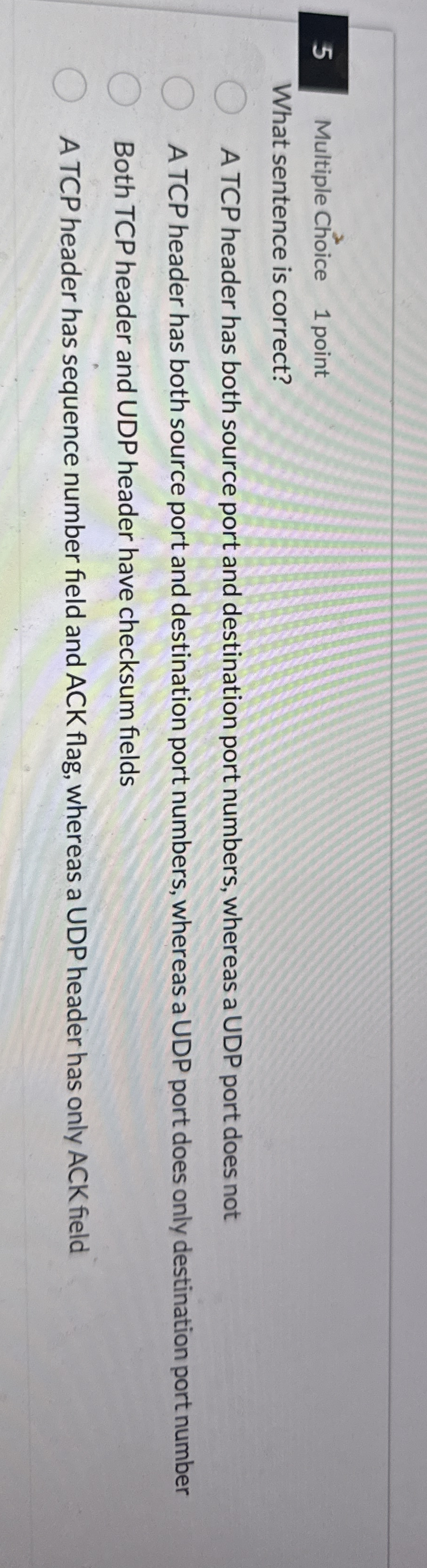 Solved 5Multiple Choice 1 ﻿pointWhat sentence is correct?A | Chegg.com