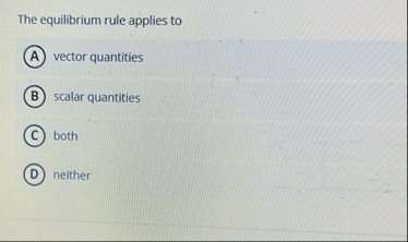 Solved The equilibrium rule applies tovector | Chegg.com