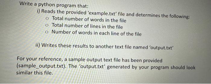 Solved Write a python program that: i) Reads the provided | Chegg.com