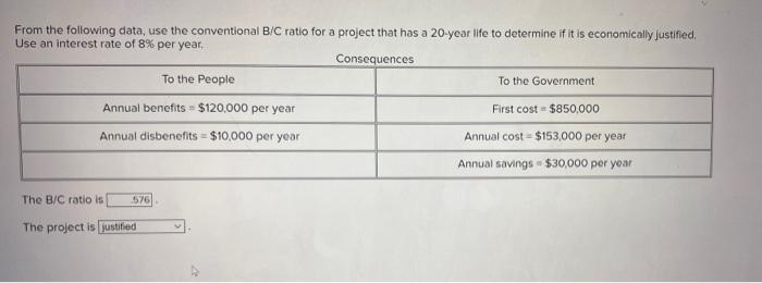 Solved From The Following Data, Use The Conventional B/C | Chegg.com