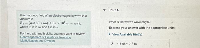 Solved The magnetic field of an electromagnetic wave in a | Chegg.com