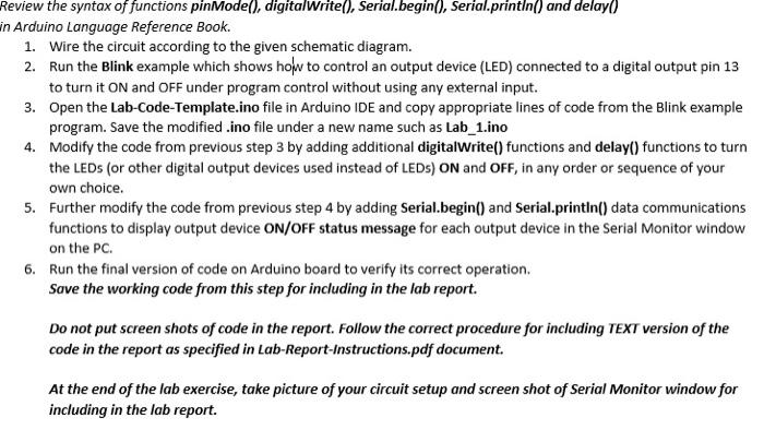 Solved Review The Syntax Of Functions Pinmode(), 