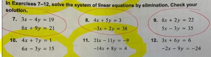 Solved In Exercises 7-12, Solve The System Of Linear | Chegg.com