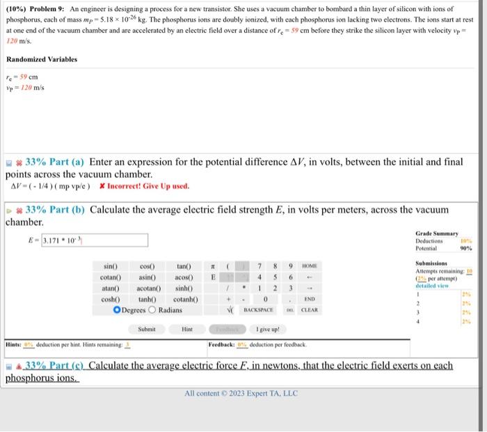Solved (10\) Problem 9 An engineer is designing a process