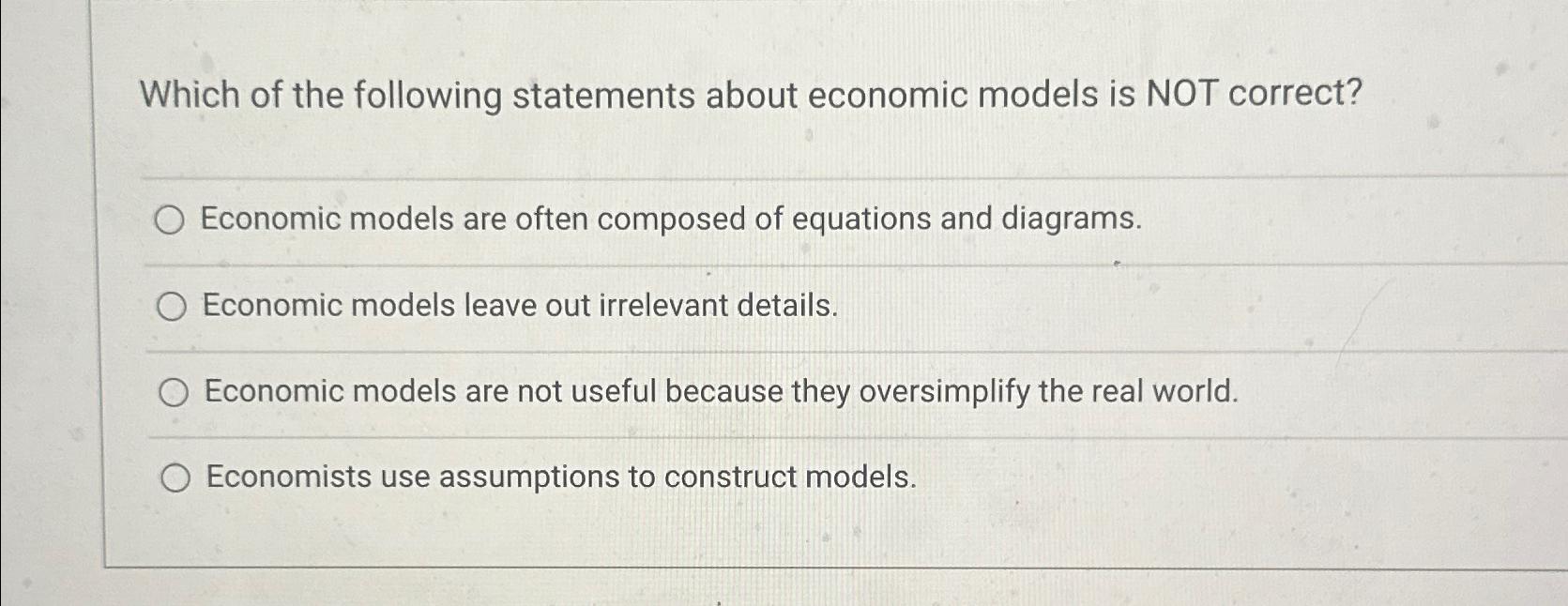 Solved Which of the following statements about economic | Chegg.com