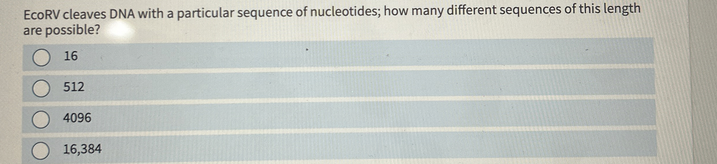 Solved EcoRV cleaves DNA with a particular sequence of | Chegg.com