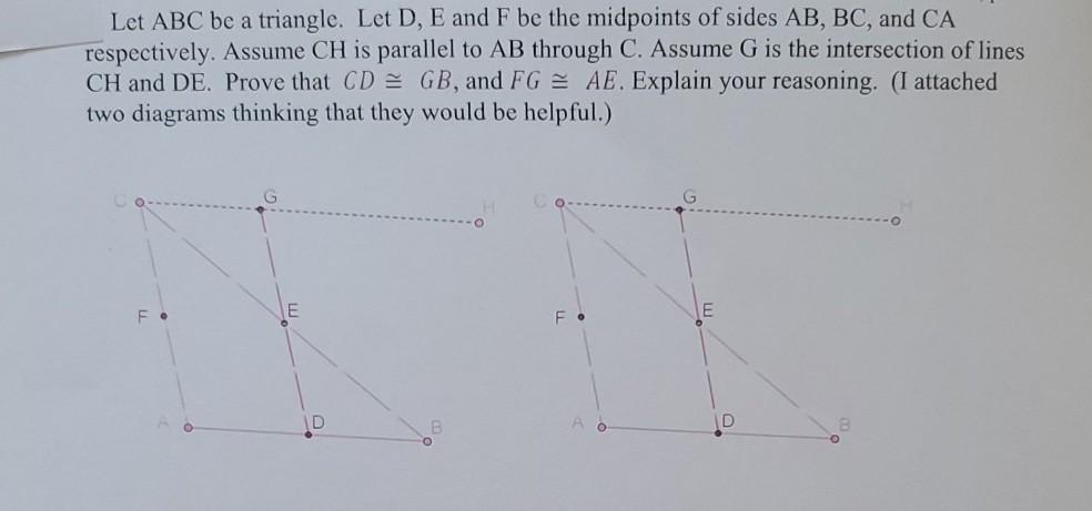 Solved Let ABC be a triangle. Let D, E and F be the | Chegg.com