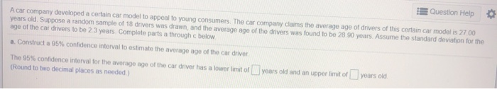 Solved E Question Help A car company developed a certain car | Chegg.com