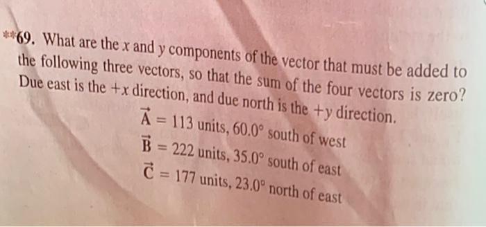 Solved **69. What are the x and y components of the vector | Chegg.com