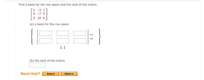 Solved Find a basis for the row space and the rank of the | Chegg.com