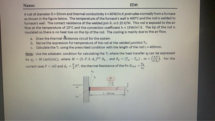 Solved Name: ID#: Parallel flow of atmospheric air over a | Chegg.com