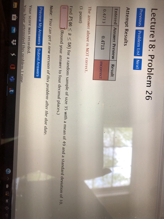 Solved Lecture 18: Problem 26 Previous Problem List Next | Chegg.com