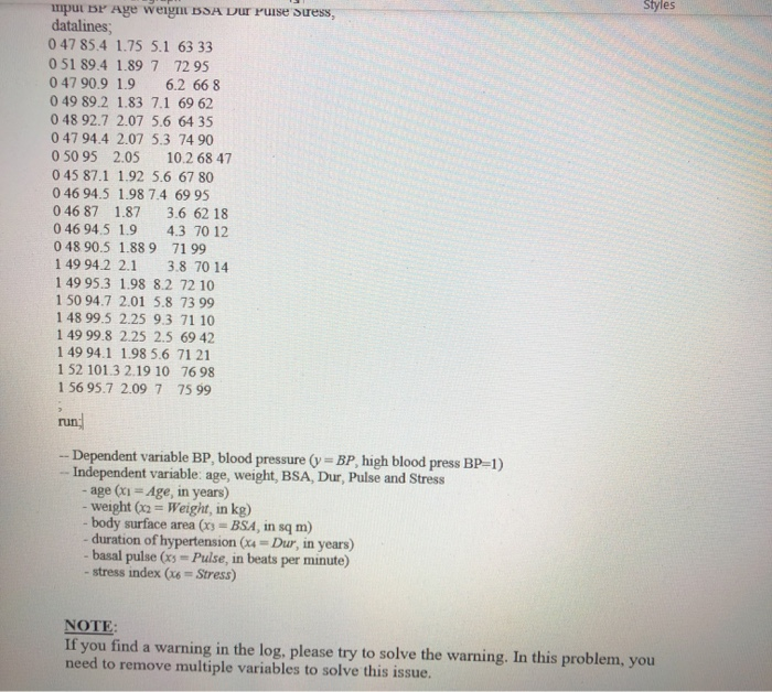 Develop a logistic regression model by using the | Chegg.com
