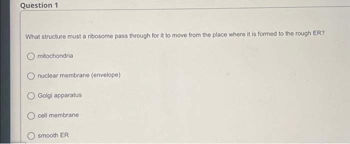 Solved Question 1 What structure must a ribosome pass | Chegg.com