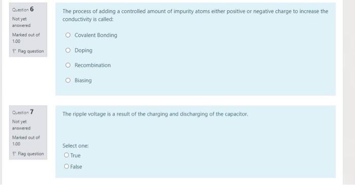 Solved Question 6 The process of adding a controlled amount | Chegg.com