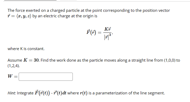 Solved The force exerted on a charged particle at the point | Chegg.com