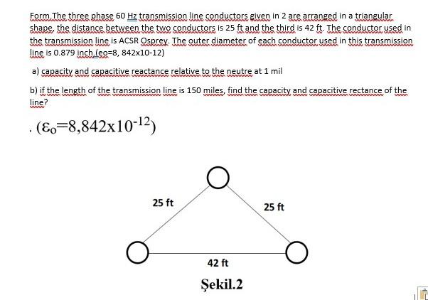 Solved Form. The three phase 60 Hz transmission line | Chegg.com