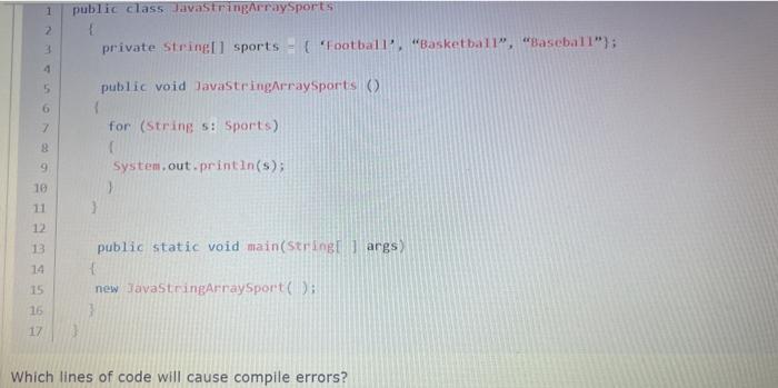 Solved Consider the code shown. 1 2 3 public static void | Chegg.com