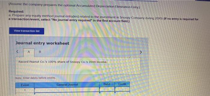 Solved ch Peanut Company acquired 100 percent of Snoopy