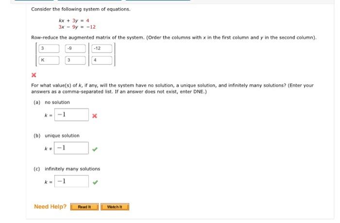 Solved Consider the following system of equations. | Chegg.com
