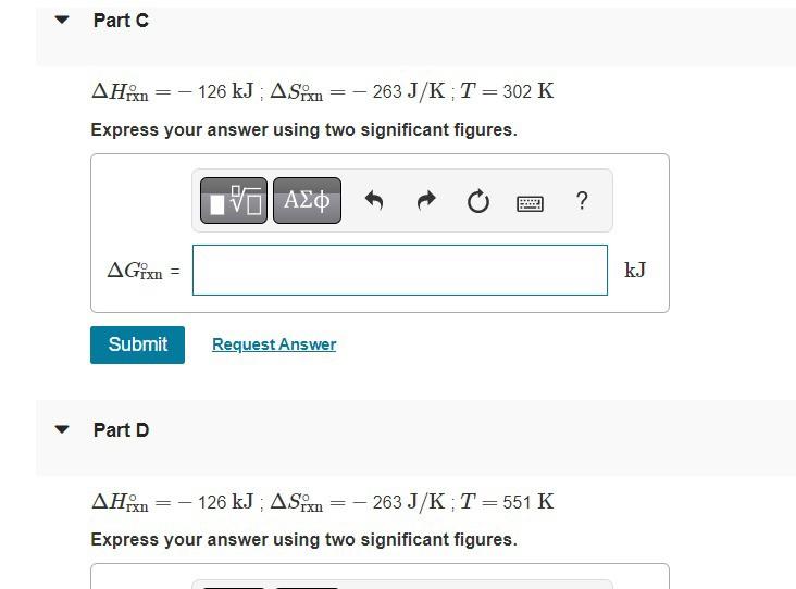 Solved Calculate the free energy change for the reaction at | Chegg.com