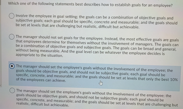 Solved Which one of the following statements best describes | Chegg.com