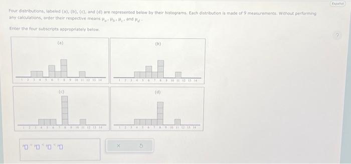 Solved Four Distributions, Labeled (a), (b), (c), And (d) | Chegg.com