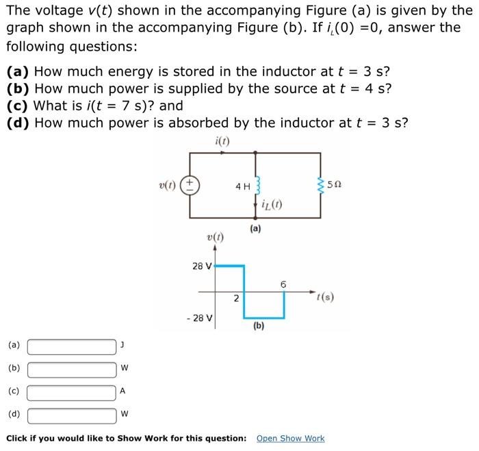 Solved The voltage v(t) shown in the accompanying Figure (a) | Chegg.com
