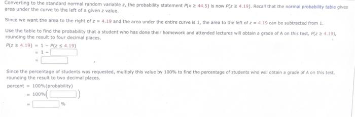 Solved Converting to the standard normal random variable z, | Chegg.com