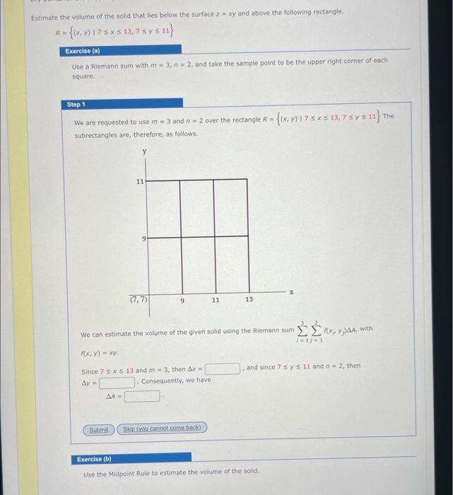 Solved Estimate the volume of the solid that lies below the | Chegg.com