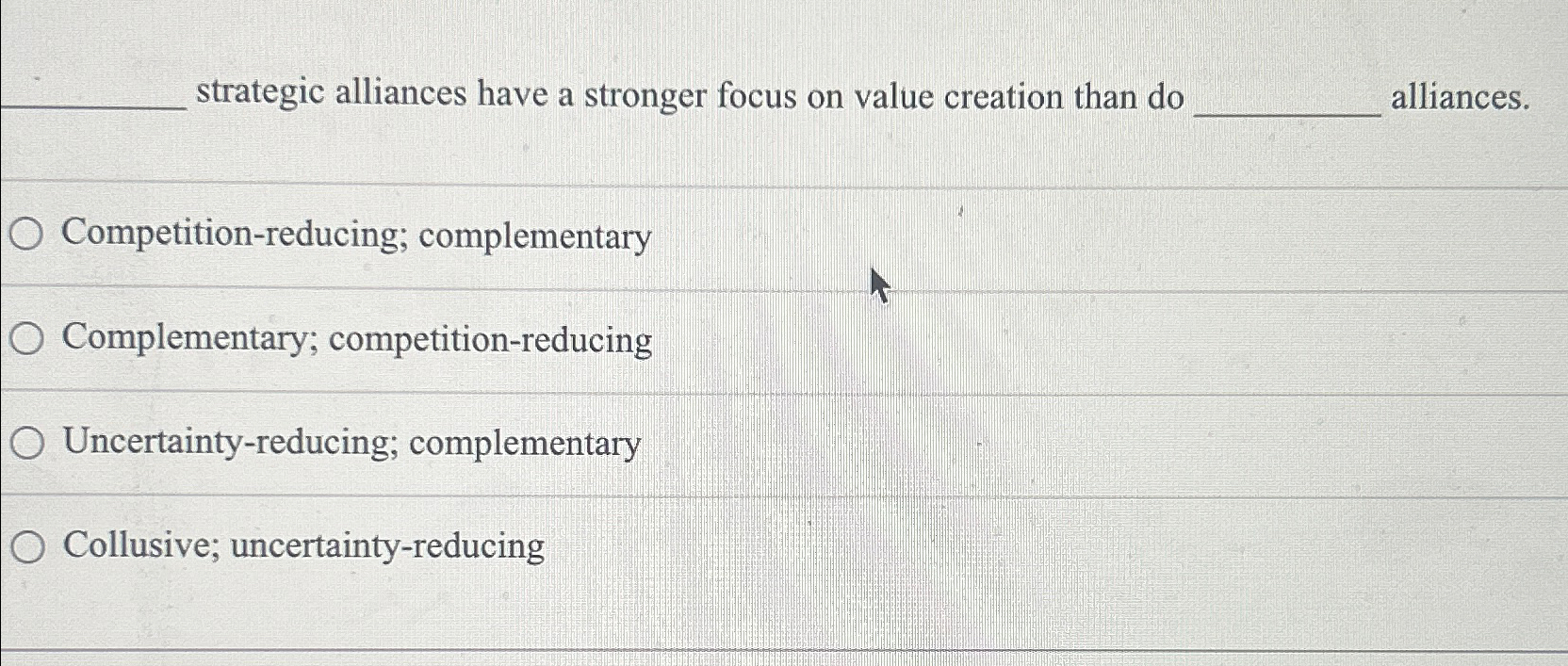 Solved strategic alliances have a stronger focus on value | Chegg.com