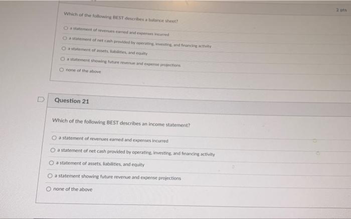 What Best Describes A Balance Sheet