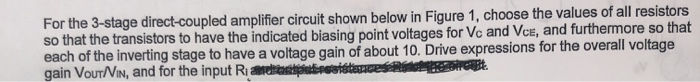 For the 3-stage direct-coupled amplifier circuit | Chegg.com