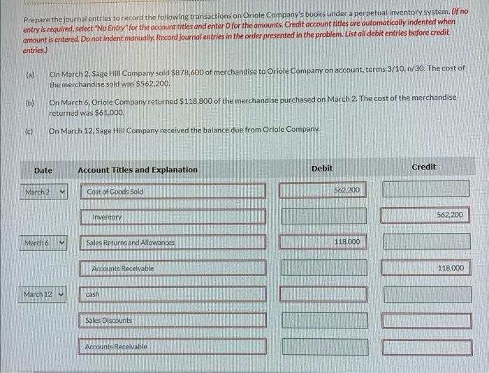 Solved Prepare the journal entries to record the following