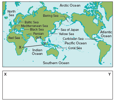 Sketch A Profile Of Ocean Floor Bathymetry Along Line X Chegg Com