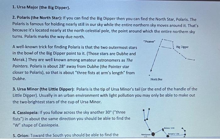 Solved To find a constellation in the sky using the Star | Chegg.com