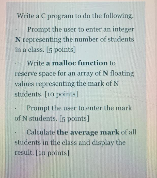 Solved Write a C program to do the following. Prompt the | Chegg.com