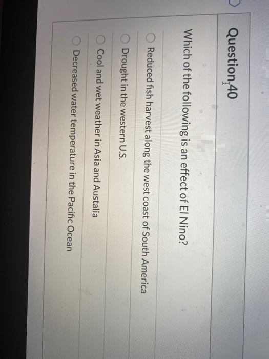 Solved Question,40 Which of the following is an effect of El | Chegg.com