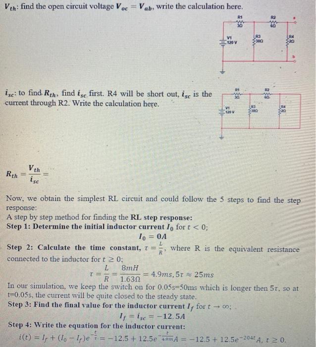 Solved Part 3. Find the step response expression of current