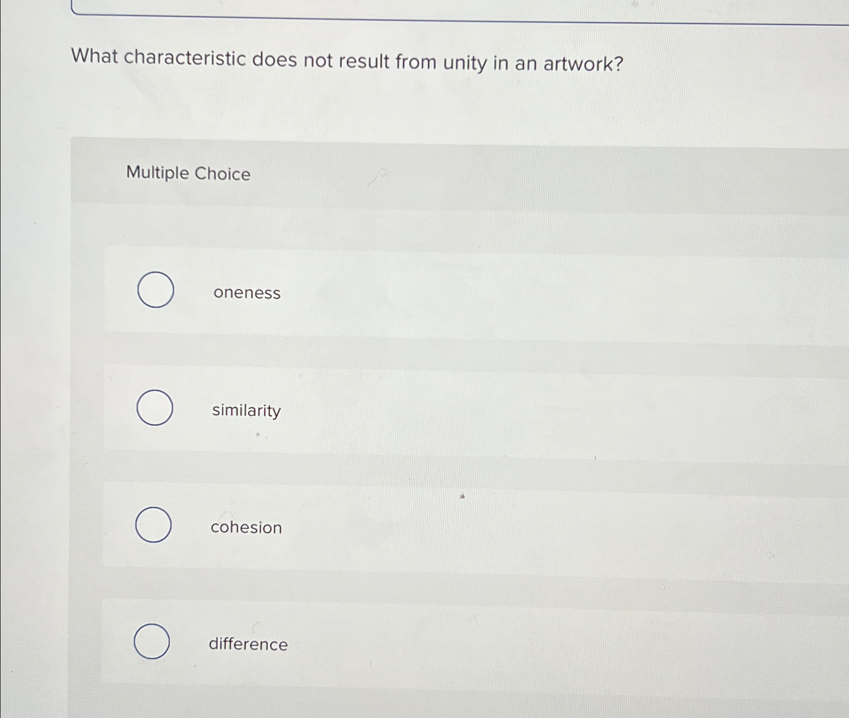 Solved What characteristic does not result from unity in an | Chegg.com