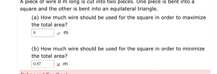 Answered: A piece of wire 8 m long is cut into…